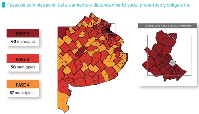 Mapa actualizado: ¿en qué fase quedó cada distrito bonaerense?