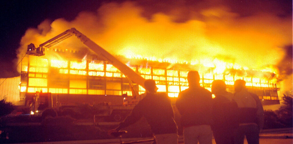 El tercer incendio del Casino de Necochea, en agosto de 2020.
