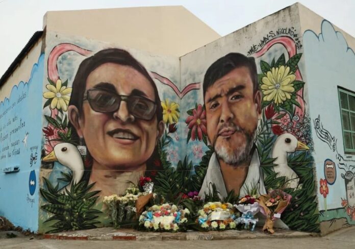 El mural que recuerda a Sandra Calamano y Rubén Rodríguez. (RadioGráfica)