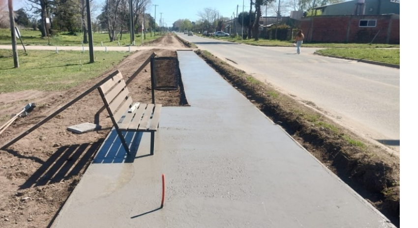 Comenzó la obra de veredas de la calle Rivadavia