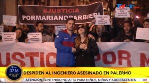 Dolor en el último adiós a Mariano Barberi, asesinado en Palermo de una puñalada