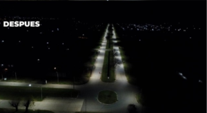 La Avenida Caseros quedó iluminada con tecnología Led