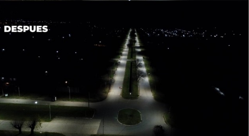 La Avenida Caseros quedó iluminada con tecnología Led