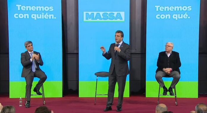 Sergio Masa habla en el encuentro “Salud por la Patria”. (Captura de video)