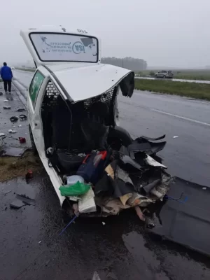 Tragedia en la Ruta 14: impresionante choque frontal de dos vehículos