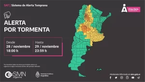 Casi toda la Provincia de Buenos Aires en alerta por tormentas fuertes