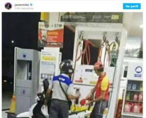 Naftas: el posteo fake de Javier Milei y el playero que contó la historia de la foto que publicó el libertario