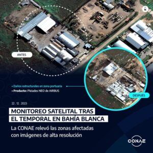 Antes y después: las increíbles imágenes satelitales sobre el temporal de Bahía Blanca