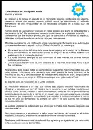Fin de la polémica en Lezama: Unión por la Patria asume la tercera banca de concejal