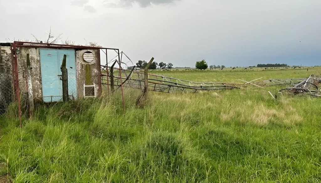 La antena de LU32 Radio Olavarría fue derribada por la tormenta. (El Popular)
