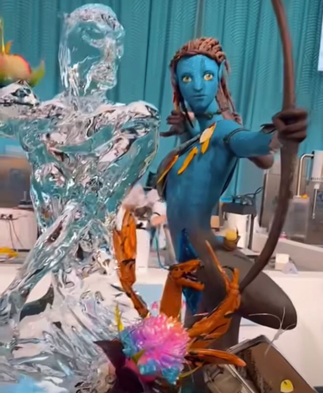 Una de las increíbles preparaciones del equipo argentino, basada en el filme “Avatar”. (Instagram Corina Cambón)