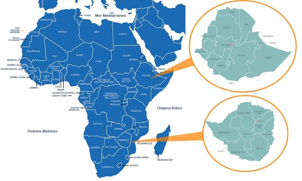 ¿Qué continente tiene la mayor cantidad de países sin salida al mar?