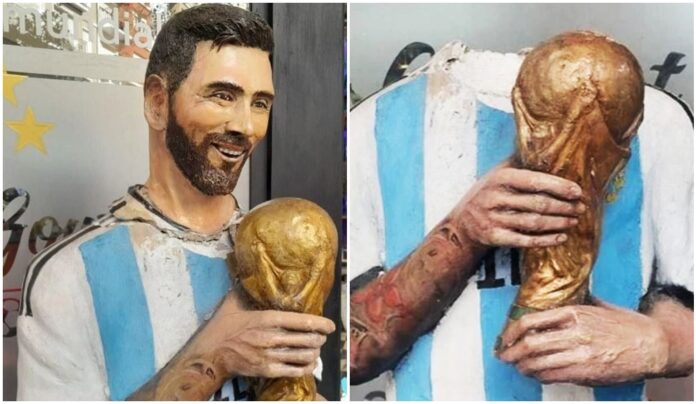 Estupor en Mar del Plata: decapitaron una estatua de Lionel Messi