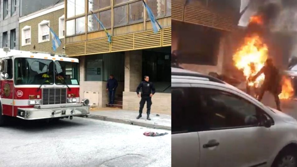 Tras ser denunciado, un hombre se prendió fuego frente a una fiscalía en Pergamino