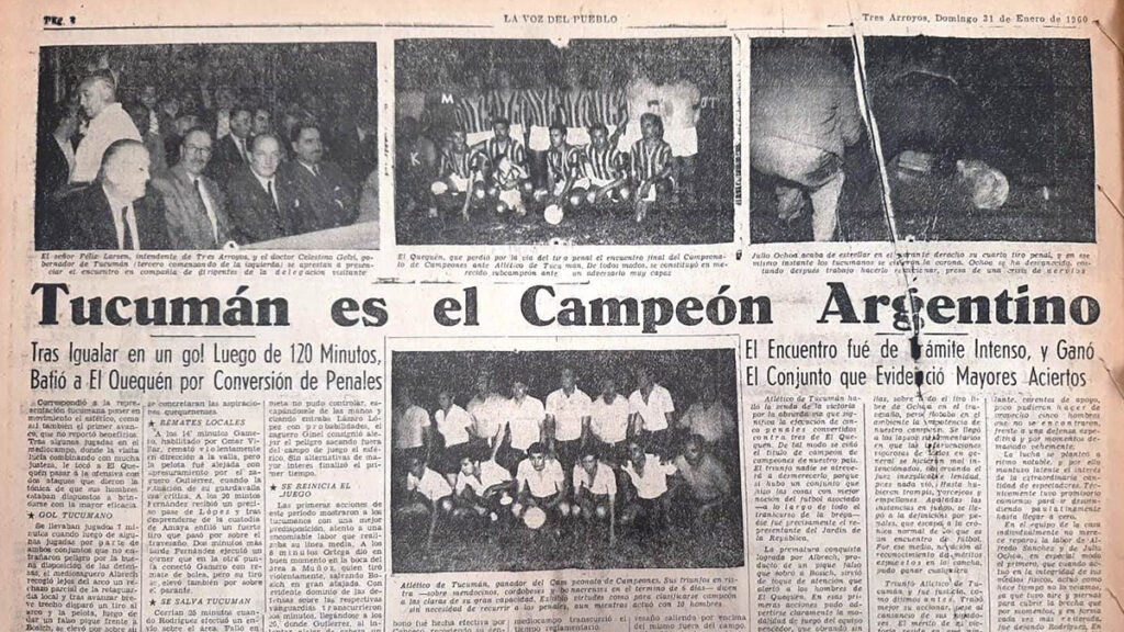 Atlético Tucumán campeón en Tres Arroyos, la crónica de La Voz del Pueblo.